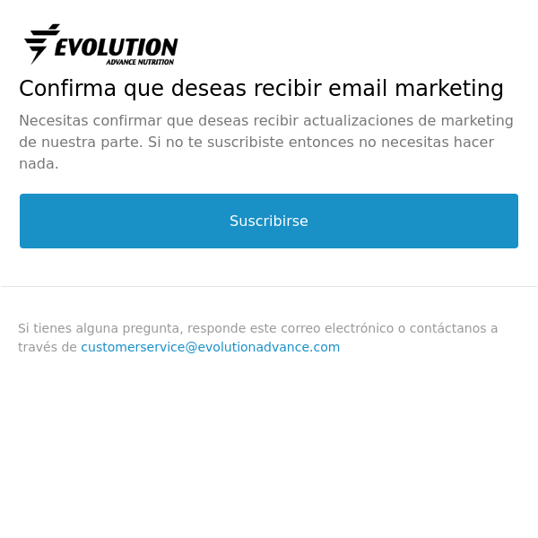Confirma que deseas recibir email marketing