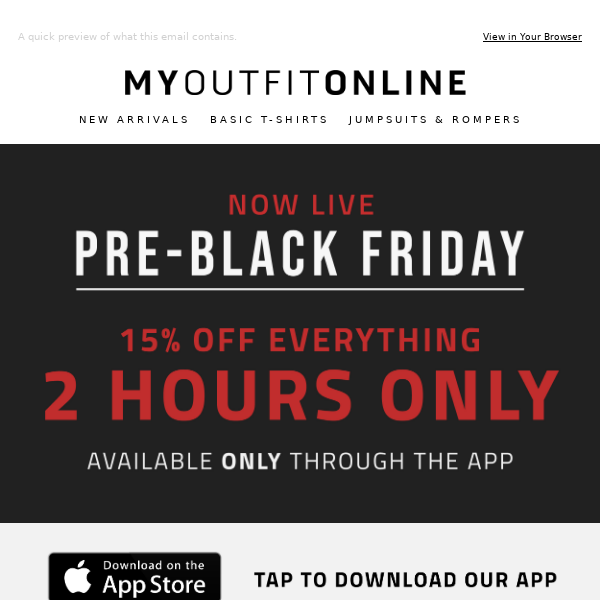 PRE-BLACK FRIDAY STARTS NOW | TWO HOURS ONLY