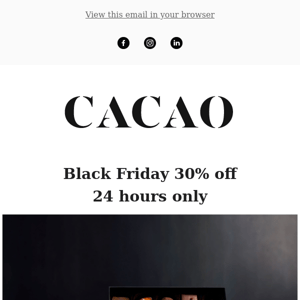 Black Friday 30% off 24 hours only
