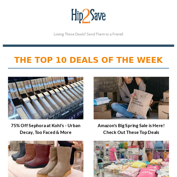 $3 Kids Clothes | Hot Amazon Spring Sale Finds | 75% Off Sephora | $9 Women's Boots | 75% Off Clinique Gift Sets | $99 Shark Vacuum | $1 Storage Bins