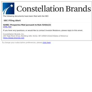 SEC Filing Alert for Constellation Brands, Inc.