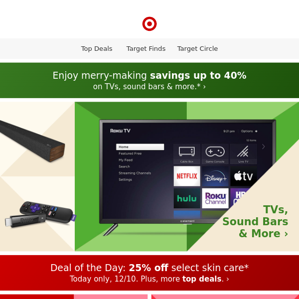Save up to 40% on home entertainment tech.