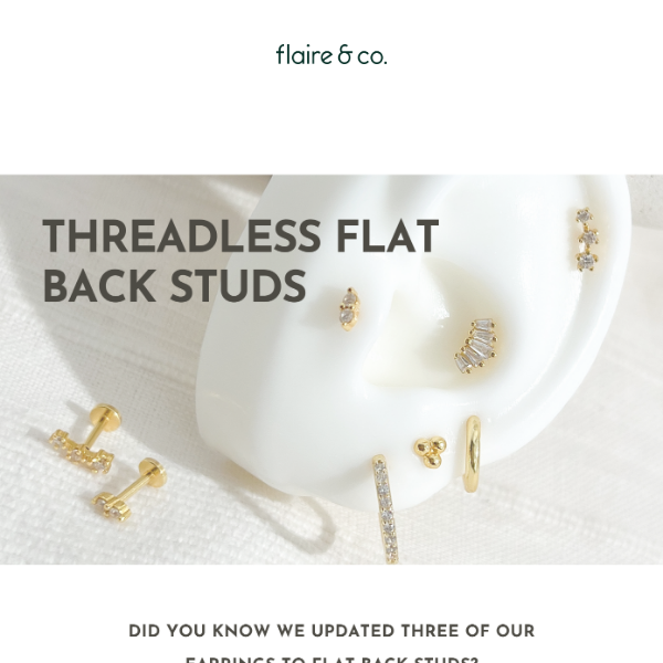 Threadless Flat Back Studs ✨