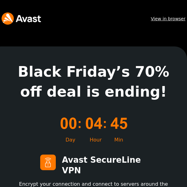 Don’t miss your last Avast Black Friday special!