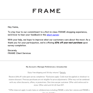 Hi Frame, We'd Love To Hear Your Thoughts