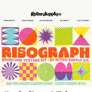 10 artists helped create this Risograph brush pack