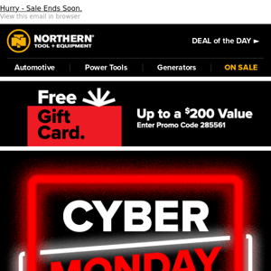 Cyber Monday Starts Now ⭐ Only One Day ⭐FREE Gift Card With Order