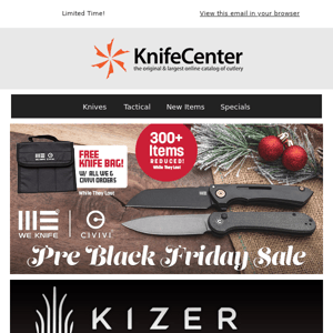 Pre-Black Friday Deals: Spyderco, CIVIVI & WE, Demko, Kizer and MORE