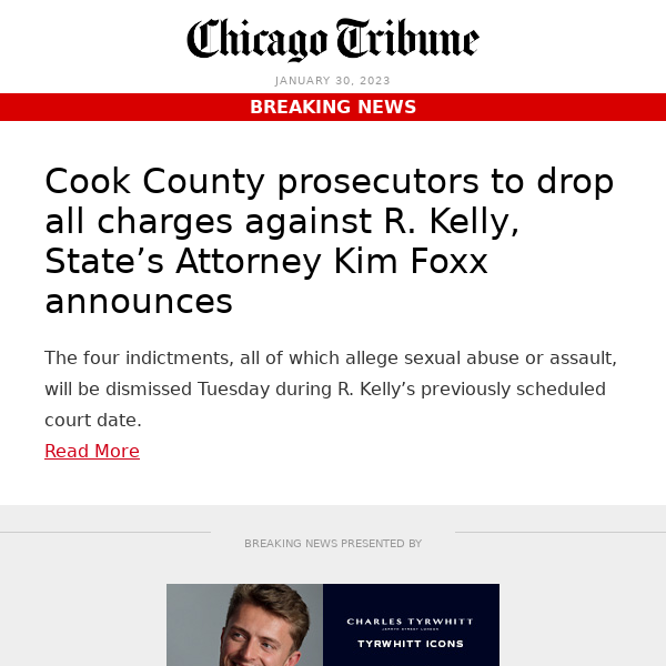 Cook County prosecutors to drop all charges against R. Kelly
