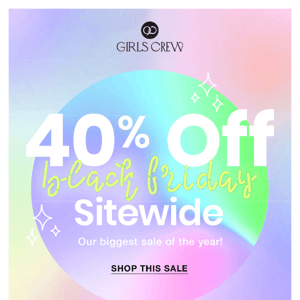 40% OFF SITE WIDE