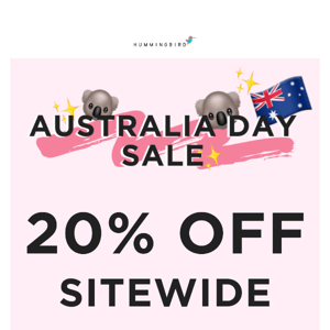 REMINDER: 20% OFF STOREWIDE | AUSTRALIA DAY SALE 🐨