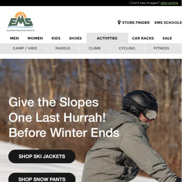 Give the Slopes One Last Hurrah! Shop Ski Jackets & Snow Pants