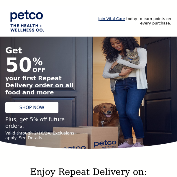 50% off food for your pet