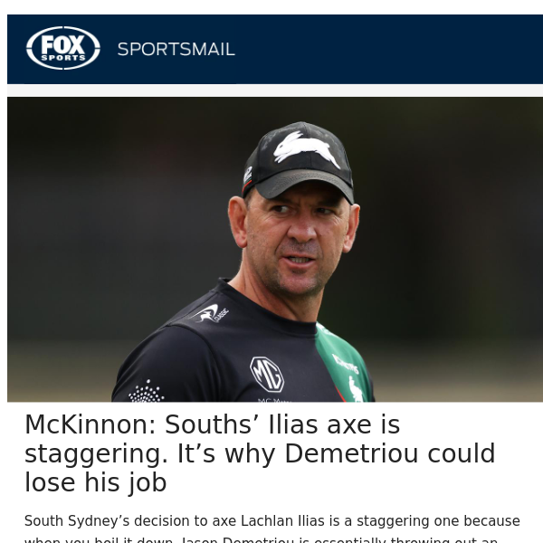 JD could lose job over Ilias axe: McKinnon | Schuster comeback bid exposed: Reserves Wrap