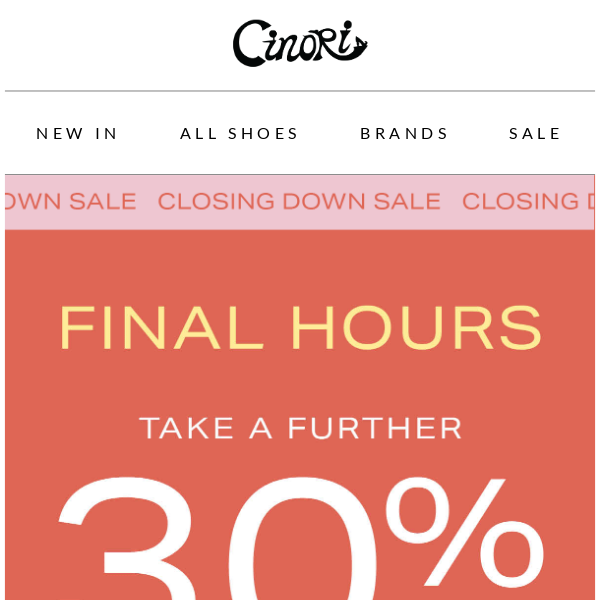 Closing Down Sale Ends Tomorrow