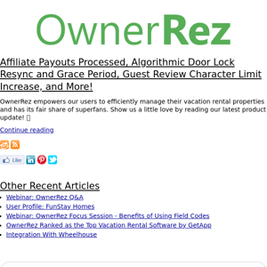The OwnerRez Blog - Affiliate Payouts Processed, Algorithmic Door Lock Resync and Grace Period, Guest Review Character Limit Increase, and More!