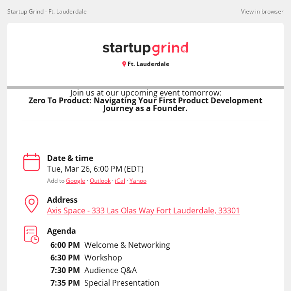 Event Tomorrow: Zero To Product: Navigating Your First Product Development Journey as a Founder.