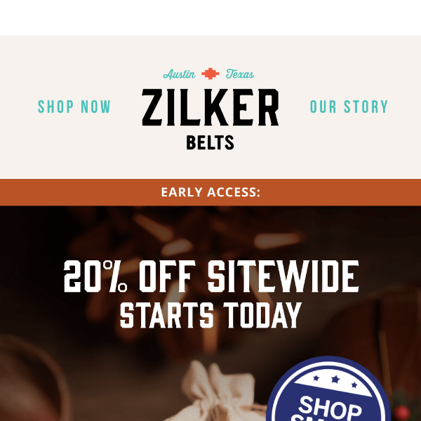 EARLY ACCESS: 20% OFF SITEWIDE