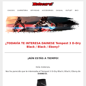 ¿Todavía te interesa? DAINESE Tempest 3 D-Dry Black / Black / Ebony te está esperando ⏳