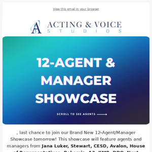 LAST CHANCE! You're Invited: 12-Agent Showcase!