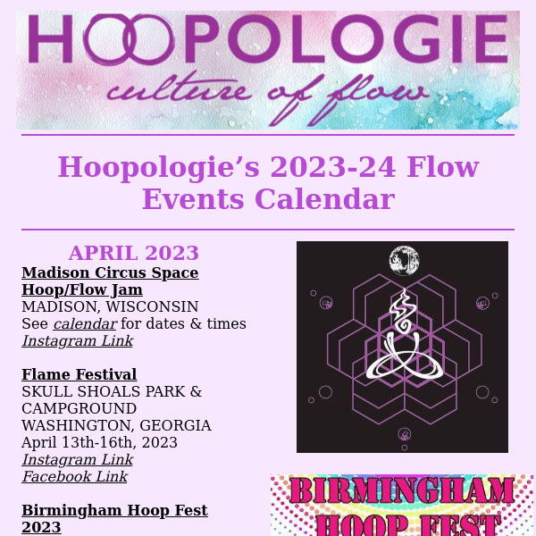 ANNUAL FLOW EVENTS CALENDAR 2023-24