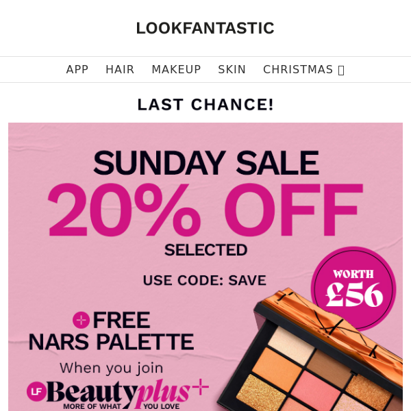 LAST CHANCE ⚠️ 20% Off Beauty... Ends 9am Tomorrow!