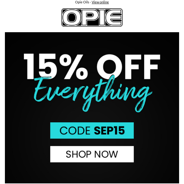 15% Off Everything this Weekend!