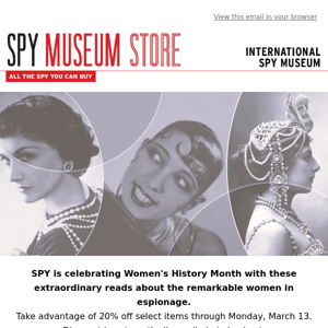Sisterhood of Spies: Celebrating Women in Espionage