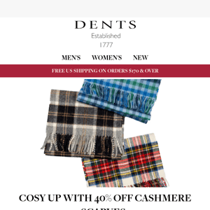 Cosy Up with Cashmere Scarves at 40% Off