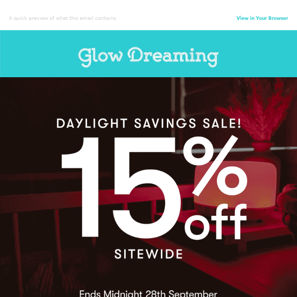 Daylight Savings Prep...15% off SITE WIDE!