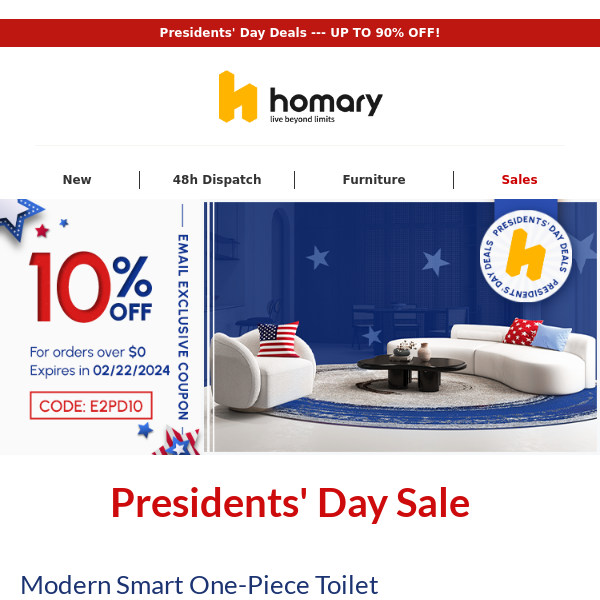 🎈 President's Day Blowout: Extra 10% Off for You! 🎈