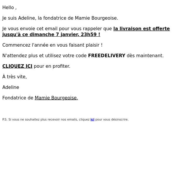 Vite, profitez de la livraison offerte ❤️