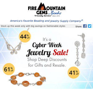 Jewelry is on SALE for Cyber Week! Save Big on Designer Jewelry for Resale and Gifts