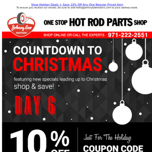 Countdown to Christmas! Day 6: Take 10% Off One Item
