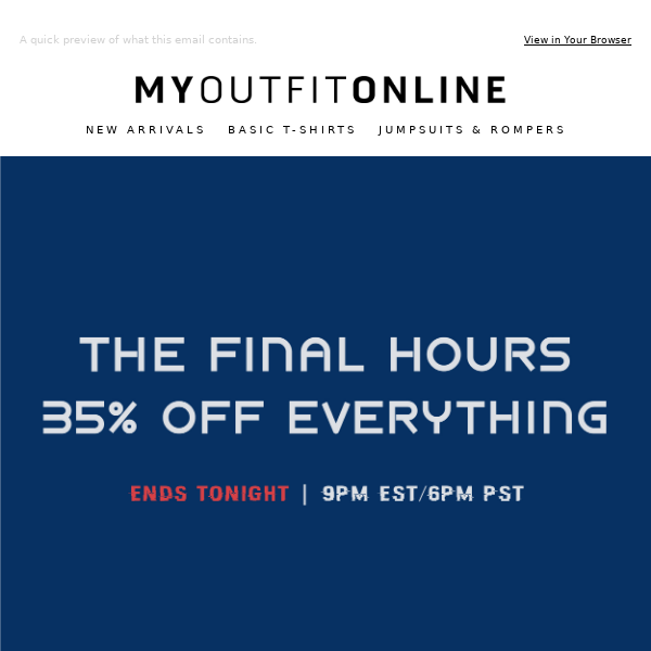 LAST CHANCE | 35% OFF EVERYTHING