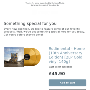 NEW! Rudimental - Home (10th Anniversary Edition) [2LP Gold vinyl 140g]