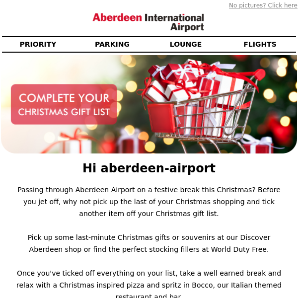 Complete your Christmas gift list before you fly Aberdeen Airport 🎁🎄