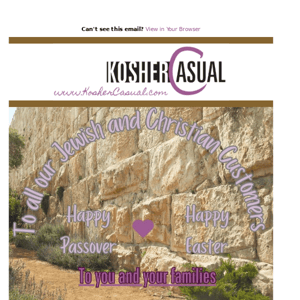 🌷🍷 Happy Passover and Easter From Kosher Casual! 🍷🌷