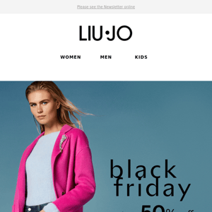 Black Friday: outerwear up to -50%.
