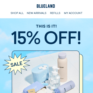 Last chance for 15% off  🛒