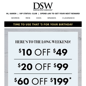 Dsw on sale warehouse coupons