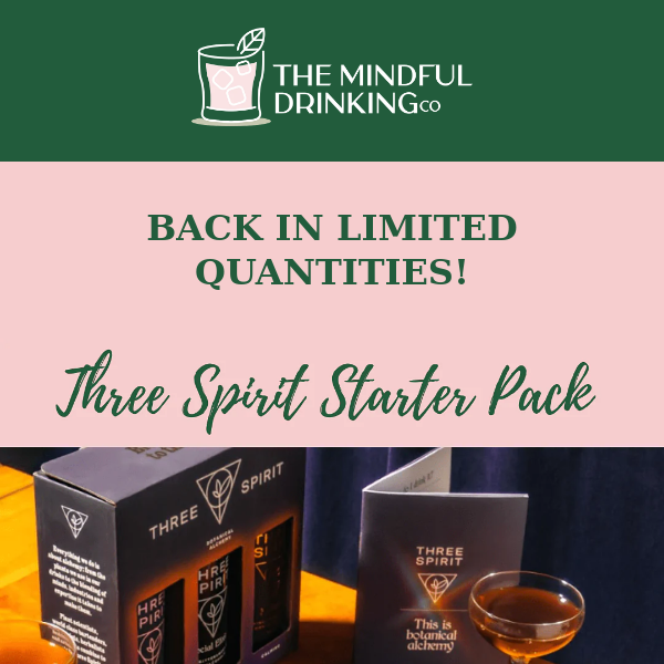 The Mindful Drinking Co, Three Spirit Starter Pack is BACK IN STOCK!