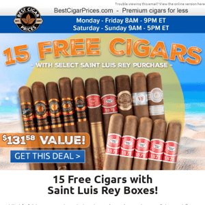 📣 15 Free Cigars with Saint Luis Rey Boxes 📣