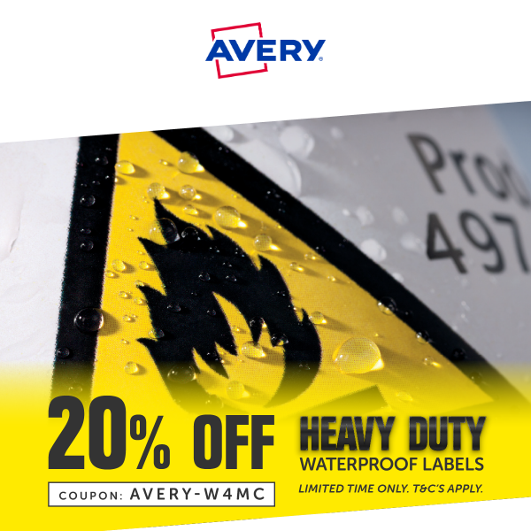 20% Off Heavy Duty Labels Sale