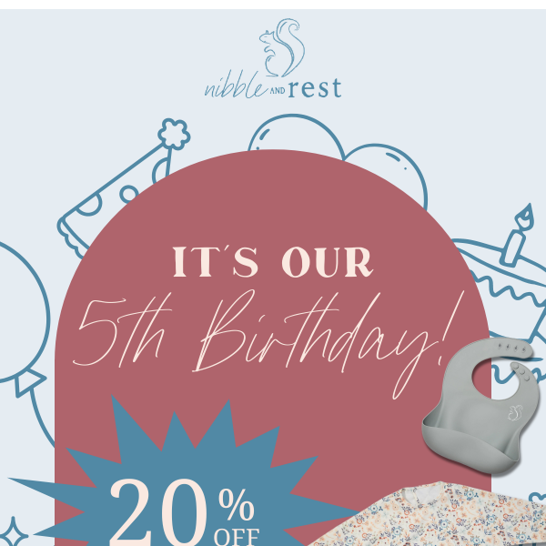 Nibble and Rest Birthday Sale! 🎂