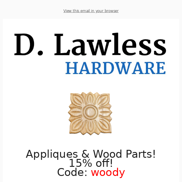 Wood Parts & Appliques Sale!