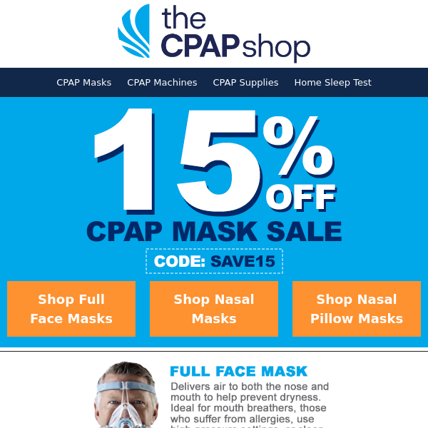 Friday Frenzy! 🌪 15% Off ALL CPAP Masks