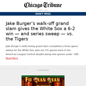 White Sox sweep Tigers on Burger’s walk-off grand slam