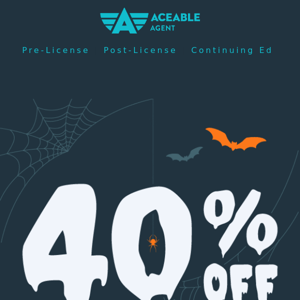 Scary good savings start now - Get 40% off all real estate courses!