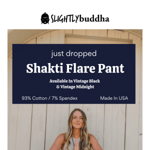 You'll LOVE the new Shakti Pant 💙 🖤 : Slim cut, flare bottom,